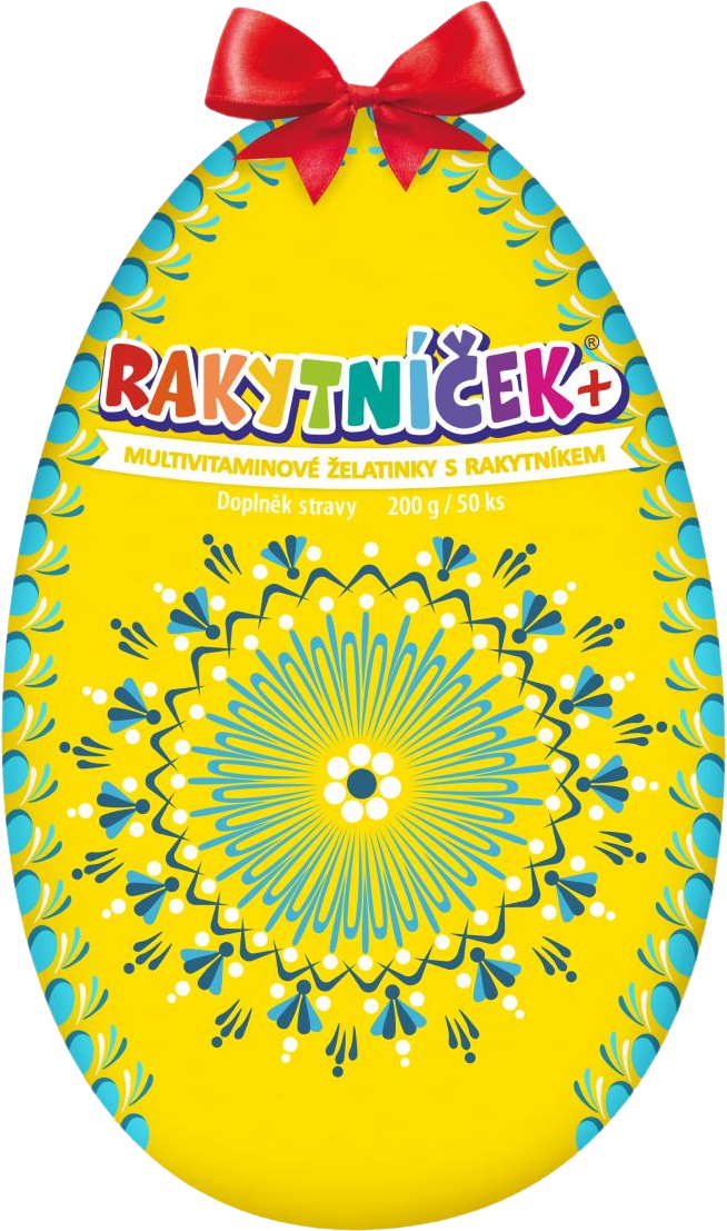Rakytníček+ želatinky žlté vajcia 50 ks