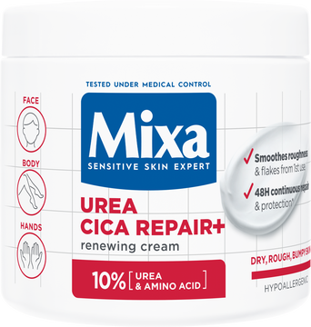 Mixa Urea Cica Repair+ regeneračná telová starostlivosť pre veľmi suchú a hrubú pokožku 400 ml