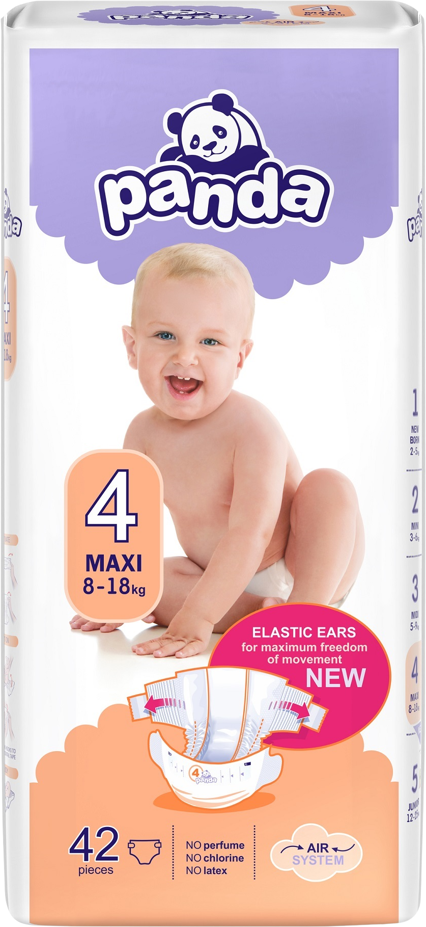 Panda Maxi Detské plienky 8-18 kg 42 ks