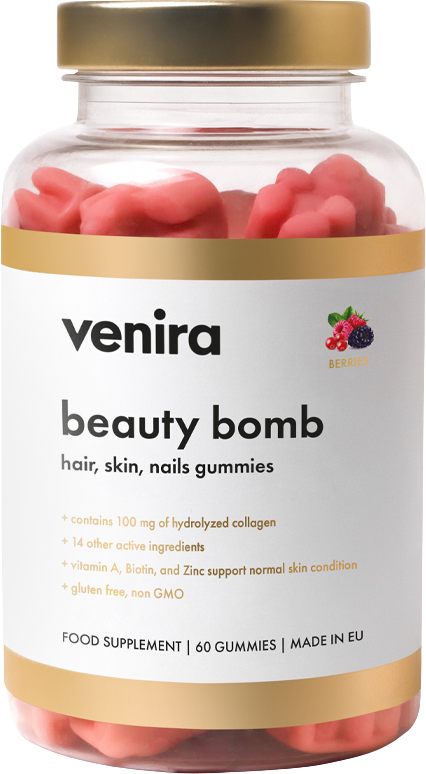 Venira Beauty bomb hair nail skin gummies lesné plody 60 ks
