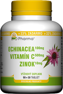 Bio Pharma Echinacea Vitamín C Zinok 120 tabliet