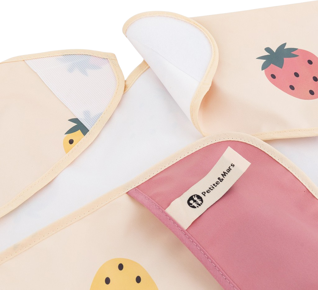 Petite&Mars Podbradník s dlhým rukávom - Ben Beige Strawberies