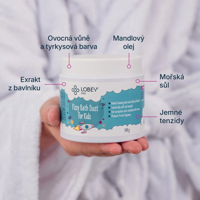 Lobey Šumivý prach do kúpeľa pre deti 140 g