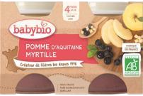 Babybio ovocný príkrm jablko, čučoriedky 2 x 130 g