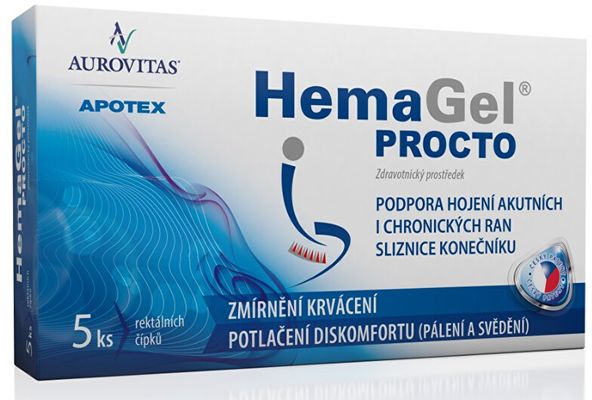 Aurovitas HemaGel PROCTO 5 ks rektálních čípků