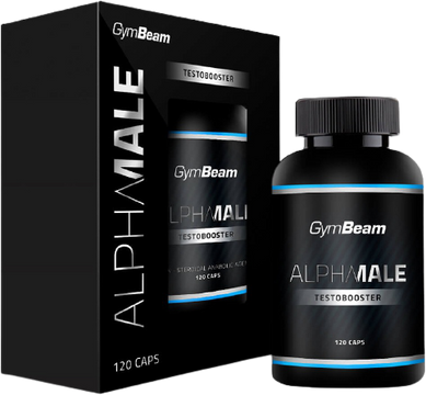 GymBeam AlphaMale TestoBooster, bez príchute, 120 kapsúl