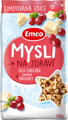 Emco Müsli brusnica a biela čokoláda 500 g