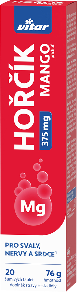 Vitar MAGNÉZIUM 375 mg s príchuťou manga 20 šumivých tabliet