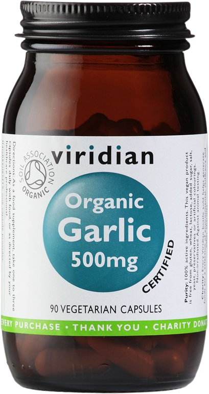 Viridian Organic Garlic 500mg, 90 kapsúl
