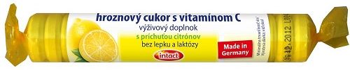 Intact Hroznový cukor s vitamínom C a citrónovou príchuťou, 1 x 40 g