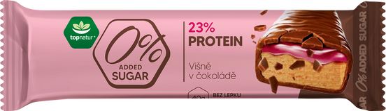 Topnatur Tyčinka proteínová višne v čokoláde 40 g