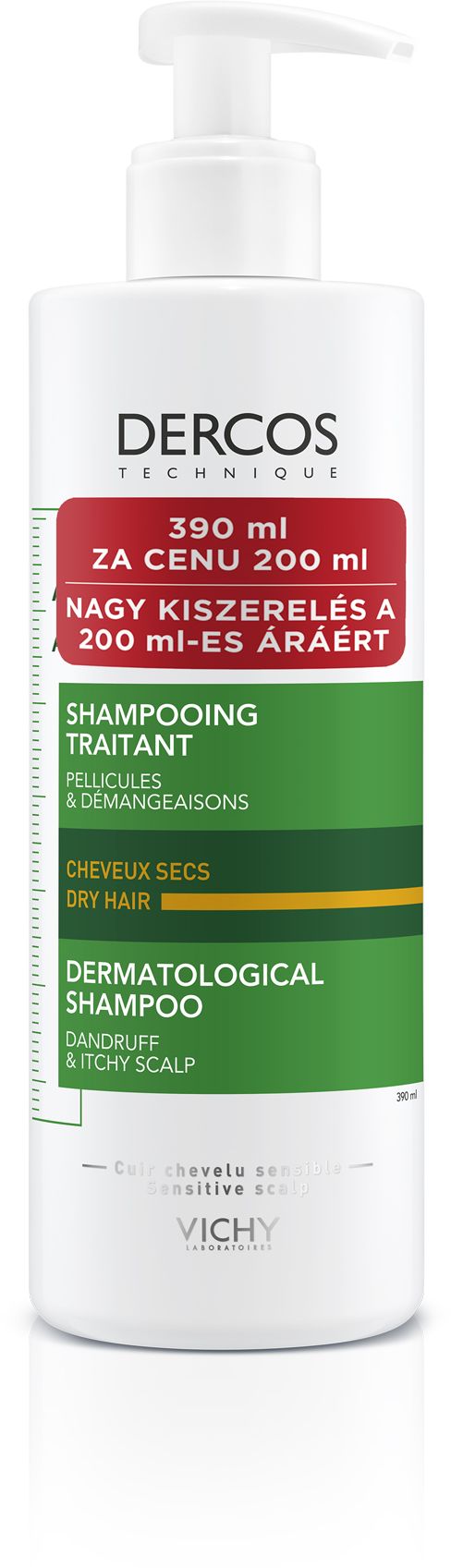 Vichy Dercos Anti-dandruff dry šampón proti lupinám na suché vlasy 390 ml
