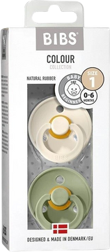 BIBS Colour Cumlíky z prírodného kaučuku - veľkosť 1 Sage/Ivory, 2 ks