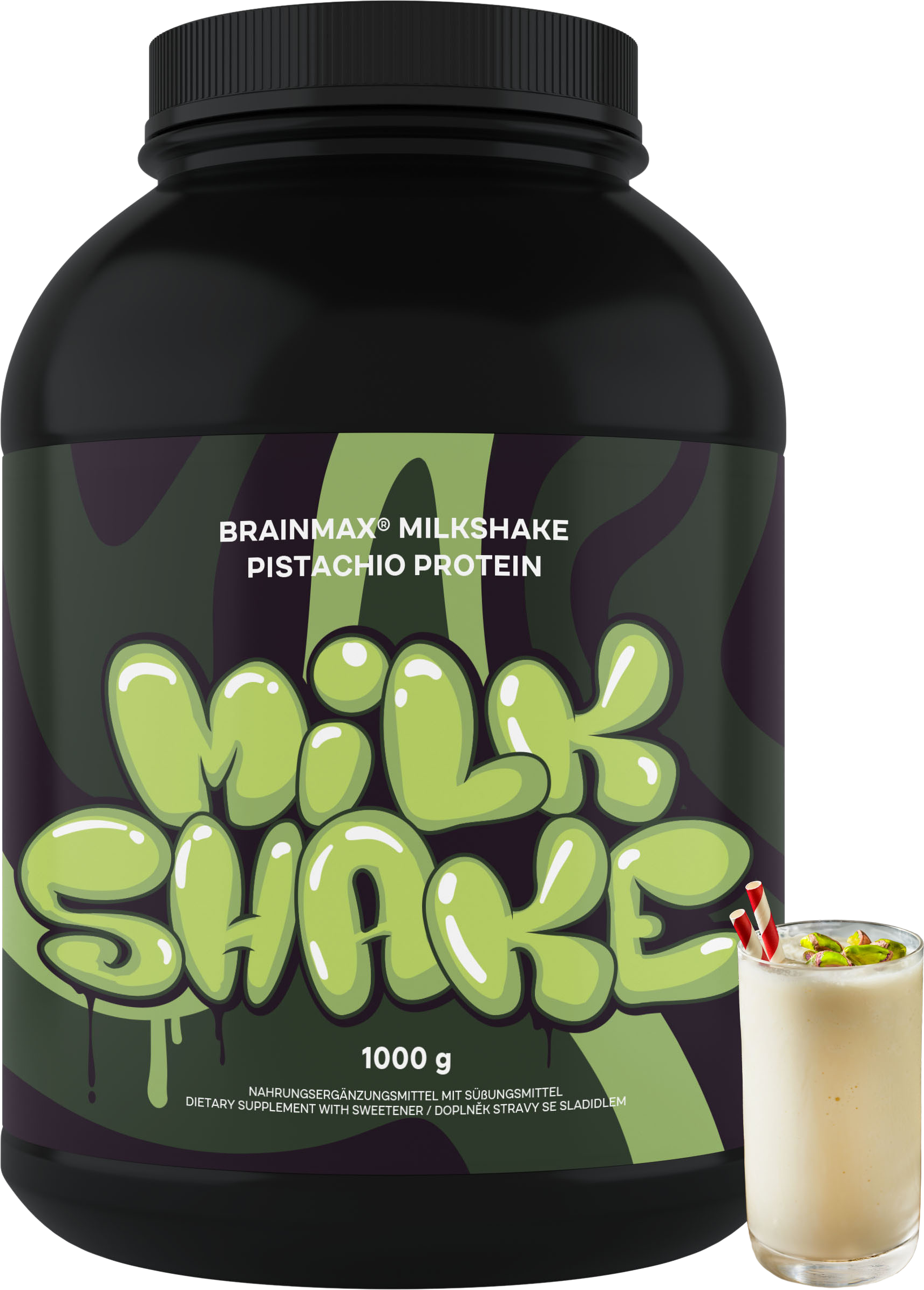 BrainMax Milkshake Protein Pistácie 1000 g