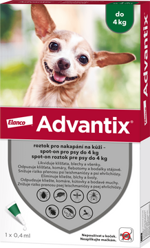 Advantix Spot-on pre psy do 4 kg 1 ks