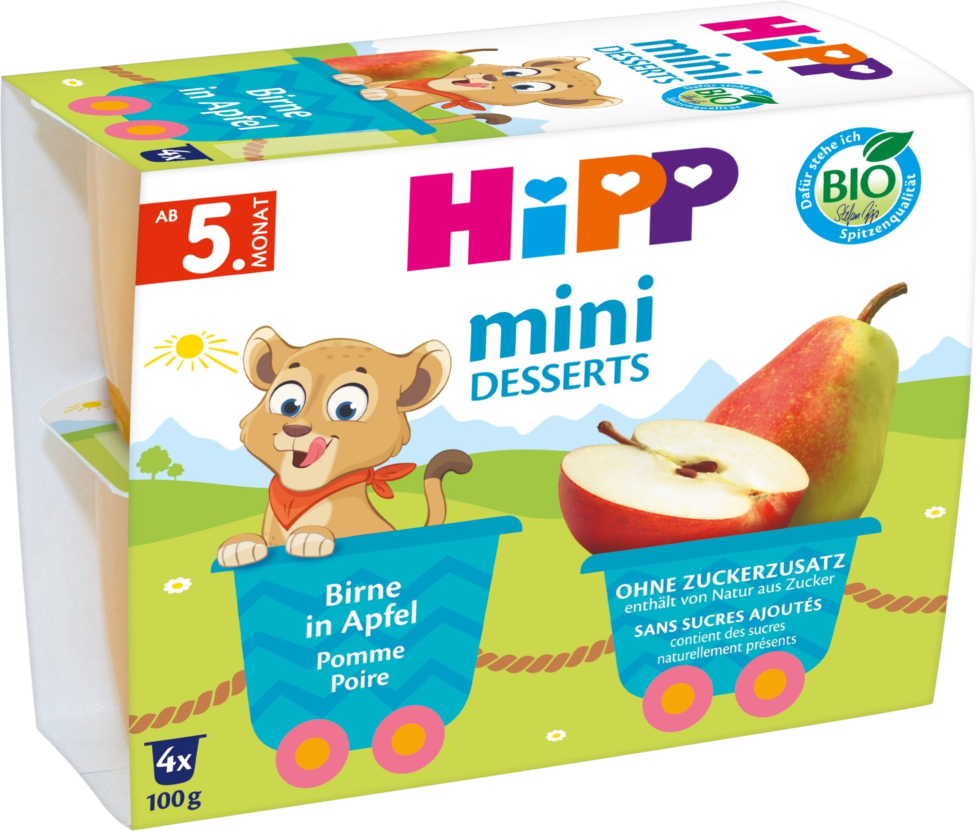 HiPP BIO Jablká s hruškami 4 x 100 g