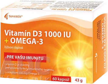 Noventis VITAMÍN D3 1000 IU + OMEGA-3, 60 kapsúl