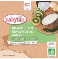 Babybio desiata s kokosovým mliekom - kiwi a banán 4 x 85 g