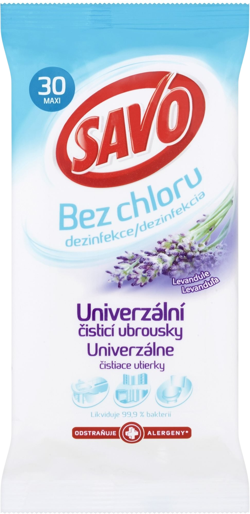 Savo dezinfekčné čistiace obrúsky Levanduľa 30 ks
