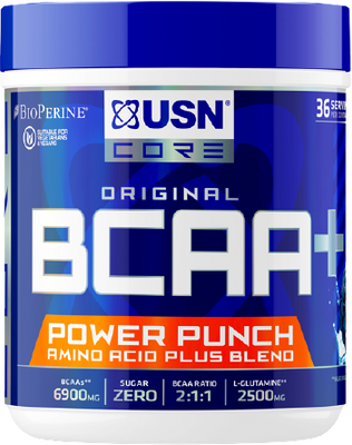 USN BCAA Power Punch modrá malina 400 g