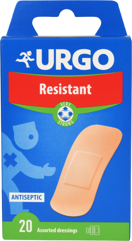 Urgo Resistant Náplasť antiseptická, odolná, 3 veľkosti, 20 ks