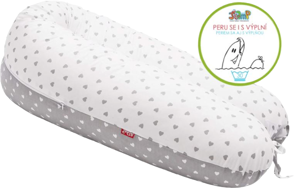 Scamp Kojenie podložka Little heart White Grey