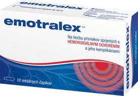 Emotralex rektálne čapíky na liečbu hemoroidov 10 ks