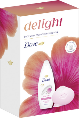 Dove Petal Soft kazeta so sprchovou hubkou