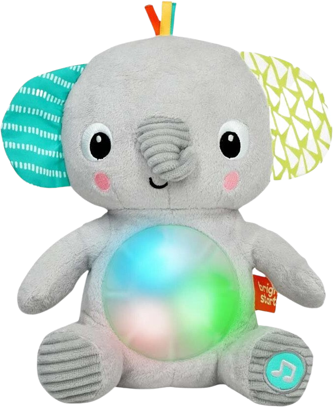 Bright Starts Hračka plyšová hudobná svietiaca Hug-a-bye Baby™ - sloník