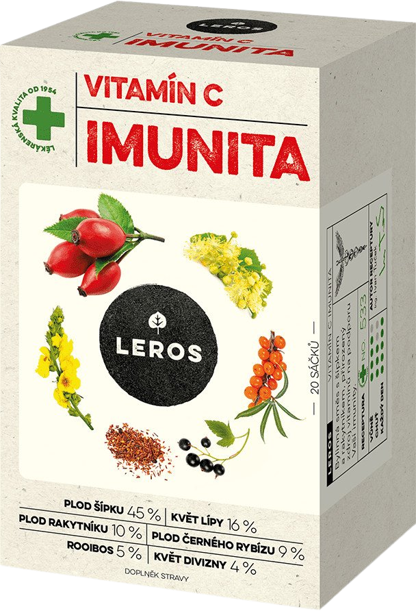 Leros Imunita Vitamín C, Šípka & Rakytník, 20 x 2 g