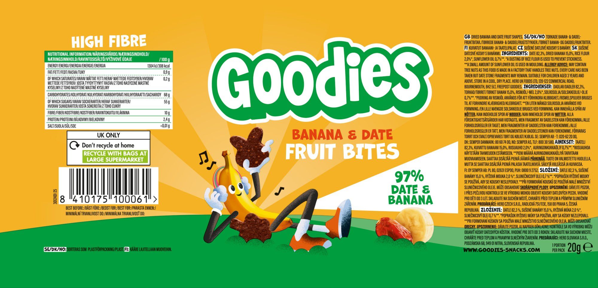 Goodies Datlovo-banánové kúsky 20 g