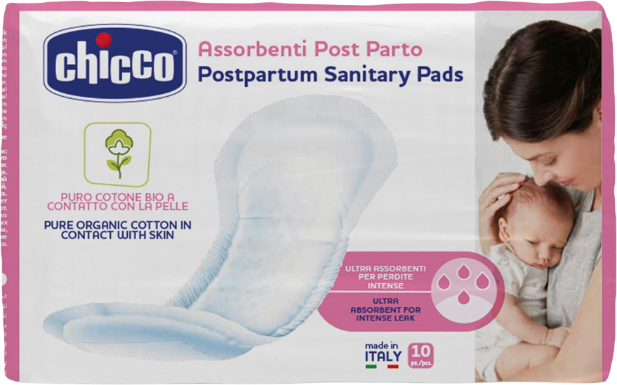 Chicco Vložky popôrodné 100% organická bavlna 10 ks