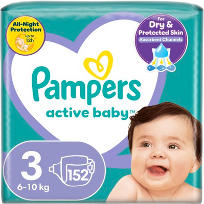 Pampers Active Baby MP+ S3 6-10 kg 152 ks