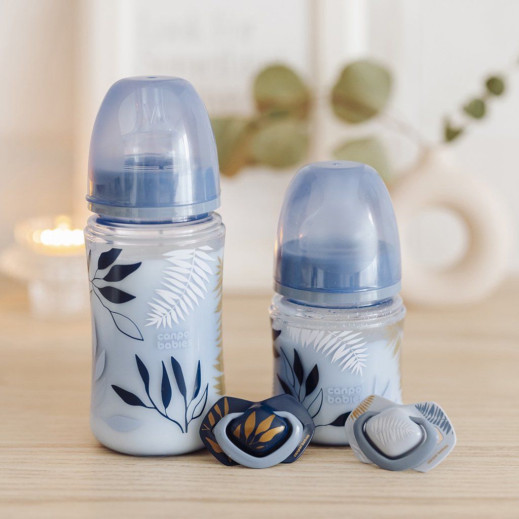 Canpol babies Cumlík silikónový symetrický Light touch GOLD 6-18m modrý 2 ks