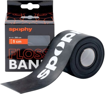 Spophy Flossband Black, flossband čierny, 5 cm x 2 m