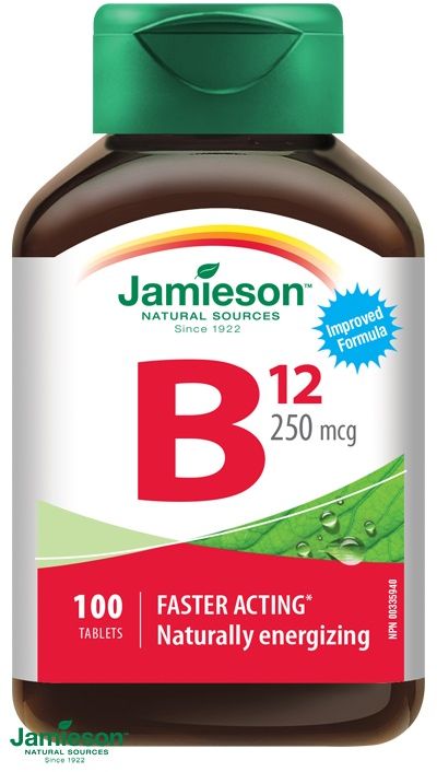Jamieson Vitamín B12 kyanokobalamín 250 µg 100 tbl. 100 tabliet