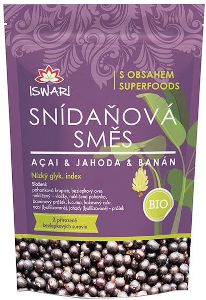 Iswari Bio raňajková zmes acai-banán-jahoda 360 g