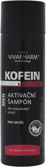VivaPharm Kofeínový šampón s keratínom pri vypadávaní vlasov pre mužov 200 ml