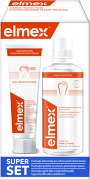 Elmex Caries Protection Super set Zubná pasta 75 ml + ústna voda 400 ml