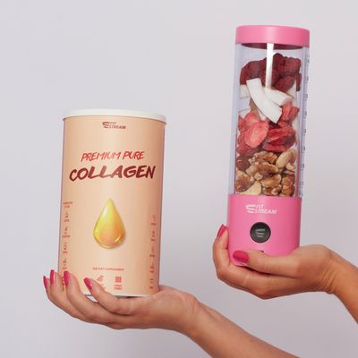Fitstream PRO Pink, prenosný, USB nabíjací mixér 475 ml