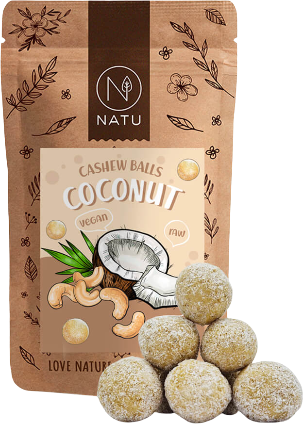 Natu Kokosové guličky s kešu krémom 70 g