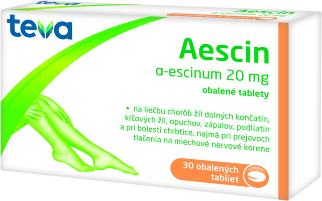Aescin protizápalová látka 30 tabliet