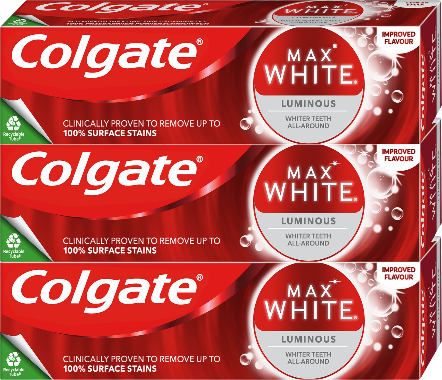 Colgate Max White Luminous Zubná pasta 3 x 75 ml