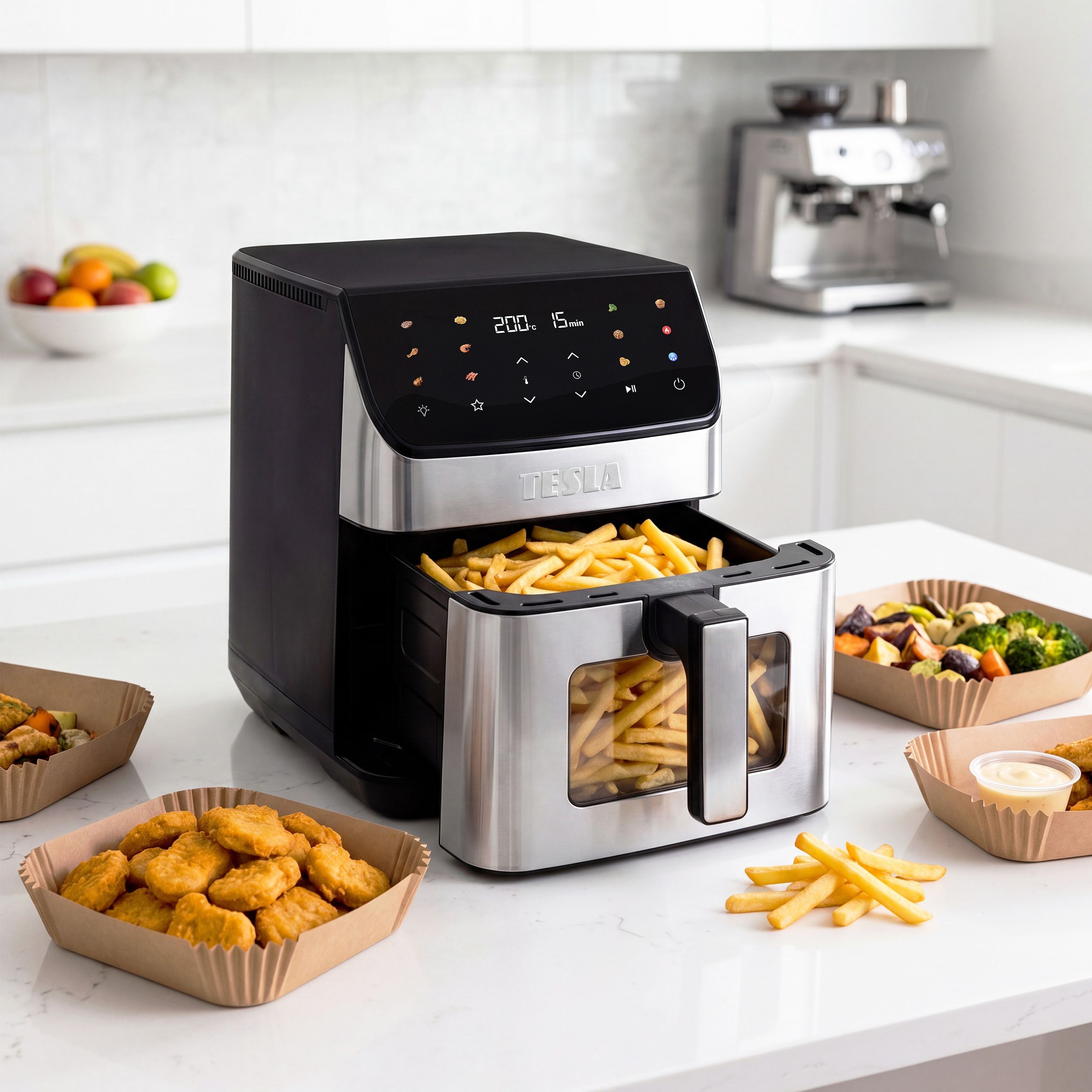 Tesla AirCook DualHeat QD65 XXL - multifunkčná duálna digitálna teplovzdušná fritéza