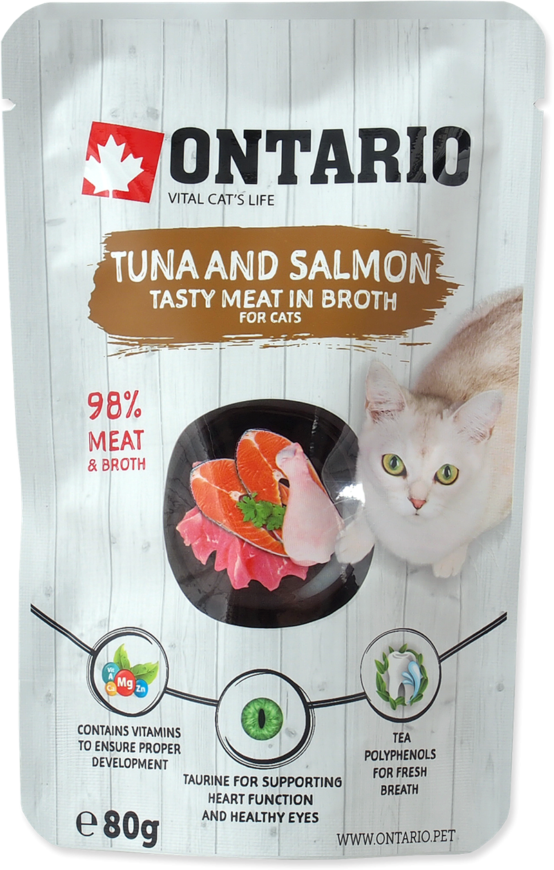 Ontario Kapsička tuniak a losos vo vývare 80 g