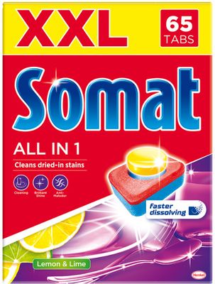 Somat All in 1 Lemon & Lime Tablety do umývačky riadu 65 ks | Pilulka.sk