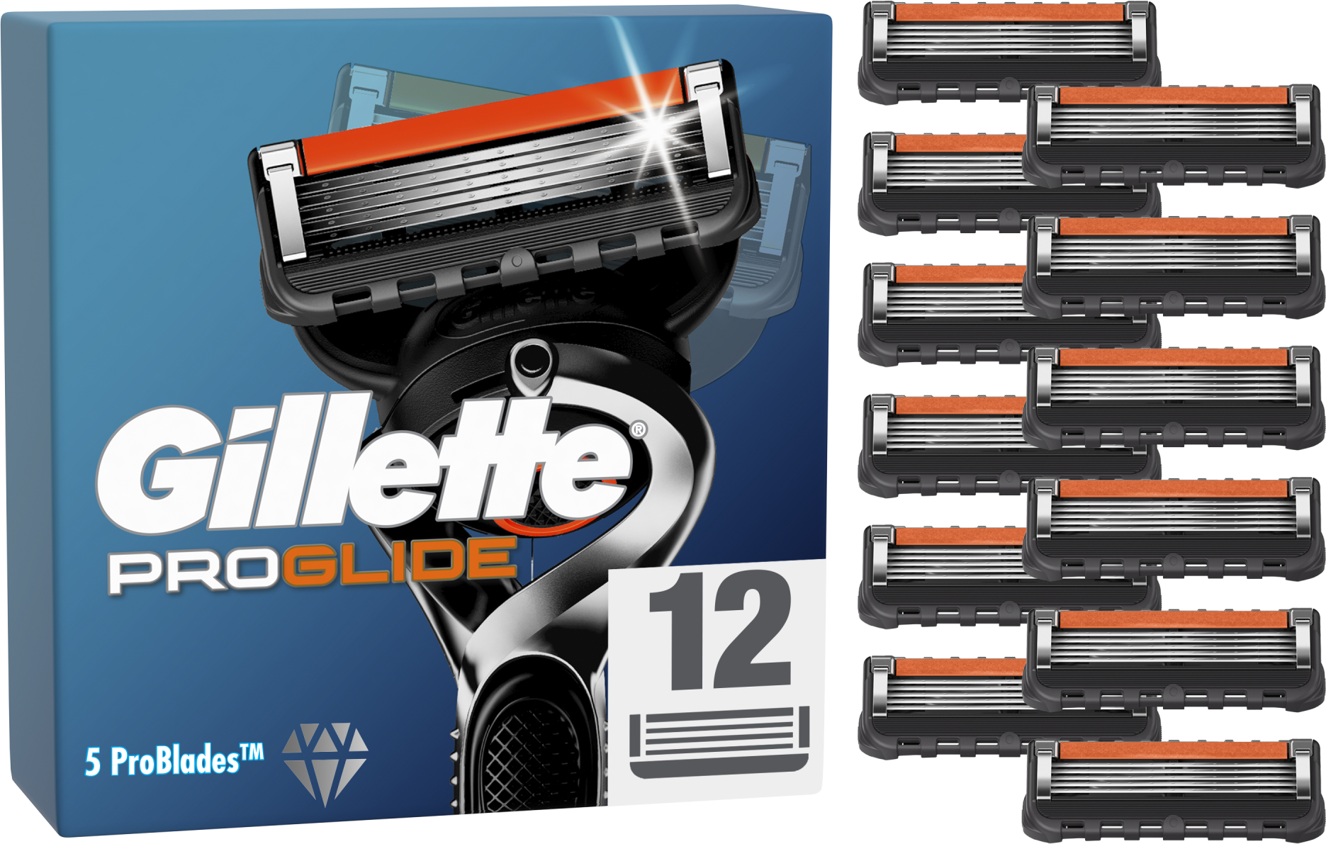 Gillette Fusion Proglide Náhradné hlavice 12 ks