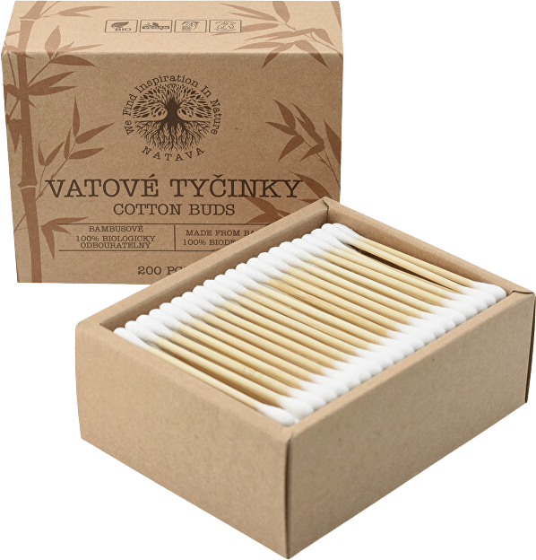 Natava Bambusové vatové tyčinky do uší 200 ks