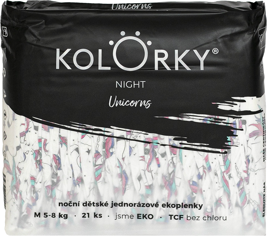 Kolorky NIGHT Jednorožec veľ. M (5-8 kg) 21 ks