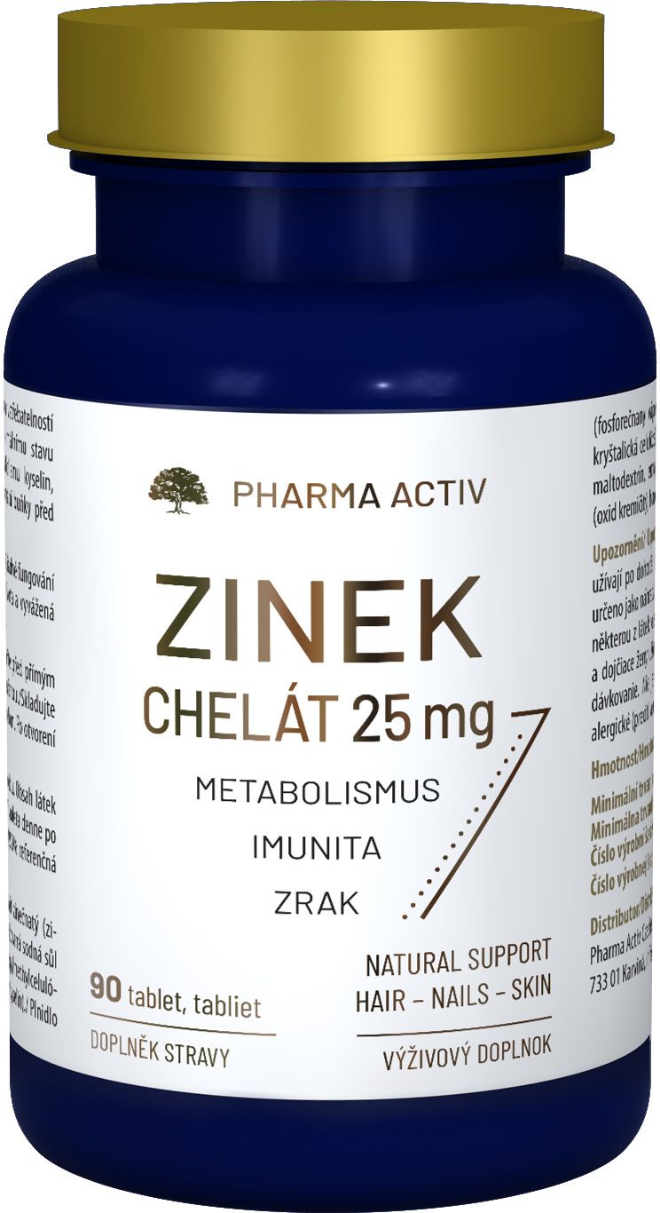 Pharma Activ Zinok chelát 25mg 90 tabliet